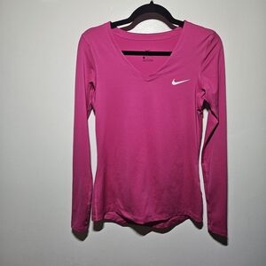 Nike Women's Vivid Pink Long Sleeve Tee